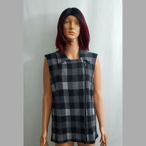 Chaps Women's Asymmetric Check Print Sweater Vest.
